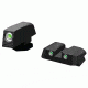 Hiviz Tritium Nitesight Set for Glock 45 ACP/10mm/45 GAP, Green W/White Outline, GLN129