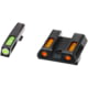 HiViz Litewave H3 Tritium/Litepipe Sight Set, Glock 42, Glock 43, Black, Green/Orange Litepipes w/ White Front Ring, GLN421