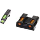 HiViz Litewave H3 Tritium/Litepipe Sight Set, Glock .45 ACP, Glock 10mm, Glock .45 GAP, Black, Green/Orange Litepipes w/ White Front Ring, GLN429