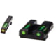 HiViz Litewave H3 Tritium/Litepipe Sight Set, Glock .45 ACP, Glock 10mm, Glock .45 GAP, Black, Green Litepipes w/ Orange Front Ring, GLN529
