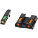 USED, HiViz Litewave H3 Tritium/Litepipe Sight Set, Glock 42, Glock 43, Black, Green/Orange Litepipes w/ Orange Front Ring, GLN621