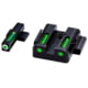 HiViz LiteWave H3 Tritium, Litepipe Pistol Day and Night Sight Set, Green litepipes w/white front ring, MPSN321