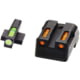 HiViz Litewave H3 Tritium/Litepipe Sight Set, Kimber 1911 with Fixed Rear Sight, Black, Green/Orange Litepipes w/ White Front Ring, KBN421