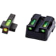 HiViz Litewave H3 Tritium/Litepipe Sight Set, Kimber 1911 with Fixed Rear Sight, Black, Green Litepipes w/ Orange Front Ring, KBN521
