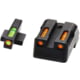 HiViz Litewave H3 Tritium/Litepipe Sight Set, Kimber 1911 with Fixed Rear Sight, Black, Green/Orange Litepipes w/ Orange Front Ring, KBN621