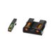 HiViz Litewave H3 Tritium/Litepipe Sight Set, Glock 9mm, S&amp;W .40, Sig .357, Black, Green/Orange Litepipes w/ Orange Front Ring, GLN625