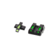 EDEMO HiViz Litewave H3 Tritium/Litepipe Sight Set, HK VP9, HK VP9SK, HK VP40, HK45, HK45C, HK P30, HK P30L, Black, Green Litepipes w/ White Front Ring, HKN321, EDEMO1