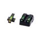 HiViz Litewave H3 Tritium/Litepipe Sight Set, Kimber 1911 with Fixed Rear Sight, Black, Green Litepipes w/ Orange Front Ring, KBN521