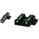 HiViz Litewave H3 Tritium/Litepipe Sight Set, S&amp;W M&amp;P Fullsize, M&amp;P Compact, Black, Green Litepipes w/ Orange Front Ring, MPN521