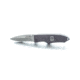 Hoffner Knives 2.8in Flatline Grip Combo Blade Folding Knife, 440c Spear Point Blade, Black/Silver, FK-S2CBS-FB