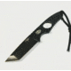 Hoffner Knives Bodyguard Belt Fixed Blade Knife, 2.5in, 440C Steel, Tanto, Steel, Black, NECK-ITP-TA