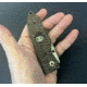 Hoffner Knives Folding Knife, 3.5in, 440c, Spear Point Blade, Chiseled Maduro Grip, Black Combo Blade, FK-S3CBK-CMA