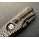 Hoffner Knives Folding Knife, 3.5in, 440c, Spear Point Blade, Chiseled Maduro Grip, Black Combo Blade, FK-S3CBK-CMA