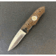 Hoffner Knives Folding Knife, 3.5in, 440c, Spear Point Blade, Chiseled Maduro Grip, Silver Combo Blade, FK-S3CBS-CMA