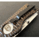 Hoffner Knives Folding Knife, 3.5in, 440c, Spear Point Blade, Chiseled Maduro Grip, Silver Combo Blade, FK-S3CBS-CMA