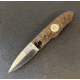 Hoffner Knives Folding Knife, 3.5in, 440c, Spear Point Blade, Chiseled Maduro Grip, Silver Smooth Blade, FK-S3SBS-CMA