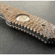 Hoffner Knives Folding Knife, 3.5in, 440c, Spear Point Blade, Chiseled Maduro Grip, Silver Smooth Blade, FK-S3SBS-CMA