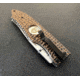 Hoffner Knives Folding Knife, 3.5in, 440c, Spear Point Blade, Chiseled Maduro Grip, Silver Smooth Blade, FK-S3SBS-CMA