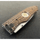 Hoffner Knives Folding Knife, 3.5in, 440c, Spear Point Blade, Chiseled Maduro Grip, Silver Smooth Blade, FK-S3SBS-CMA