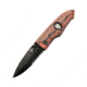 Hoffner Knives Folding Knife, 3.5in, 440c, Spear Point Blade, Chiseled Nightstalker Grip, Black Combo Blade, FK-S3CBK-CRB