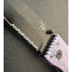 Hoffner Knives Folding Knife, 3.5in, 440c, Spear Point Blade, Chiseled Valkyrie Grip, Black Combo Blade, FK-S3CBK-CPG
