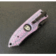 Hoffner Knives Folding Knife, 3.5in, 440c, Spear Point Blade, Chiseled Valkyrie Grip, Black Combo Blade, FK-S3CBK-CPG