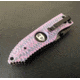 Hoffner Knives Folding Knife, 3.5in, 440c, Spear Point Blade, Chiseled Valkyrie Grip, Black Smooth Blade, FK-S3SBK-CPG
