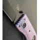 Hoffner Knives Folding Knife, 3.5in, 440c, Spear Point Blade, Chiseled Valkyrie Grip, Black Smooth Blade, FK-S3SBK-CPG