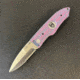 Hoffner Knives Folding Knife, 3.5in, 440c, Spear Point Blade, Chiseled Valkyrie Grip, Silver Combo Blade, FK-S3CBS-CPG