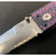Hoffner Knives Folding Knife, 3.5in, 440c, Spear Point Blade, Chiseled Valkyrie Grip, Silver Combo Blade, FK-S3CBS-CPG