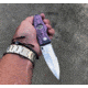 Hoffner Knives Folding Knife, 3.5in, 440c, Spear Point Blade, Chiseled Valkyrie Grip, Silver Combo Blade, FK-S3CBS-CPG