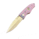 Hoffner Knives Folding Knife, 3.5in, 440c, Spear Point Blade, Chiseled Valkyrie Grip, Silver Combo Blade, FK-S3CBS-CPG