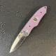 Hoffner Knives Folding Knife, 3.5in, 440c, Spear Point Blade, Chiseled Valkyrie Grip, Silver Smooth Blade, FK-S3SBS-CPG