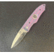 Hoffner Knives Folding Knife, 3.5in, 440c, Spear Point Blade, Chiseled Valkyrie Grip, Silver Smooth Blade, FK-S3SBS-CPG