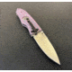 Hoffner Knives Folding Knife, 3.5in, 440c, Spear Point Blade, Chiseled Valkyrie Grip, Silver Smooth Blade, FK-S3SBS-CPG