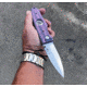 Hoffner Knives Folding Knife, 3.5in, 440c, Spear Point Blade, Chiseled Valkyrie Grip, Silver Smooth Blade, FK-S3SBS-CPG