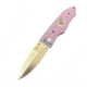 Hoffner Knives Folding Knife, 3.5in, 440c, Spear Point Blade, Chiseled Valkyrie Grip, Silver Smooth Blade, FK-S3SBS-CPG