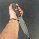 Hoffner Knives Hand Spear Fixed Blade Knife, 5in, 440C Steel, Chiseled Maduro Grip, Black Smooth Blade, Black, HS-S5SBK-CMA