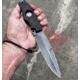 Hoffner Knives Hand Spear Fixed Blade Knife, 5in, 440C Steel, Chiseled Maduro Grip, Black Smooth Blade, Black, HS-S5SBK-CMA