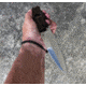 Hoffner Knives Hand Spear Fixed Blade Knife, 5in, 440C Steel, Chiseled Maduro Grip, Silver Smooth Blade, Black, HS-S5SBS-CMA