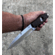 Hoffner Knives Hand Spear Fixed Blade Knife, 5in, 440C Steel, Chiseled Maduro Grip, Silver Smooth Blade, Black, HS-S5SBS-CMA