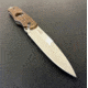 Hoffner Knives Hand Spear Fixed Blade Knife, 5in, 440C Steel, Chiseled Maduro Grip, Silver Smooth Blade, Black, HS-S5SBS-CMA