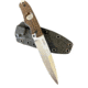 Hoffner Knives Hand Spear Fixed Blade Knife, 5in, 440C Steel, Chiseled Maduro Grip, Silver Smooth Blade, Black, HS-S5SBS-CMA