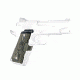 Hogue 1911 Officers Laser Enhanced Grip, Green Laser, Piranha Grip, G10 - G-Mascus, Green, 43182