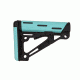 Hogue AR-15/M-16 OverMolded Collapsible Buttstock - Fits Mil-Spec Buffer Tube, Rubber, Aqua, 13440