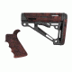 HOGUE AR15/M16 Kit, Finger Groove Beavertail Grip and OverMold Collapsible Buttstock, Fits Mil-Spec Buffer Tube, Red Lava Rubber 15456