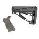 Hogue AR15/M16 Kit, Finger Groove Beavertail Grip and OverMold Collapsible Buttstock, Fits Comm. Buffer Tube, Ghillie Green Rubber 15855