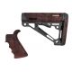 Hogue AR15/M16 Kit, Finger Groove Beavertail Grip and OverMold Collapsible Buttstock, Fits Comm. Buffer Tube, Red Lava Rubber 15455