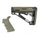 Hogue AR15/M16 Kit, Finger Groove Beavertail Grip and OverMold Collapsible Buttstock, Fits Comm. Buffer Tube, OD Green Rubber 15255