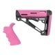 Hogue AR15/M16 Kit, Finger Groove Beavertail Grip and OverMold Collapsible Buttstock, Fits Comm. Buffer Tube, Pink Rubber 15755